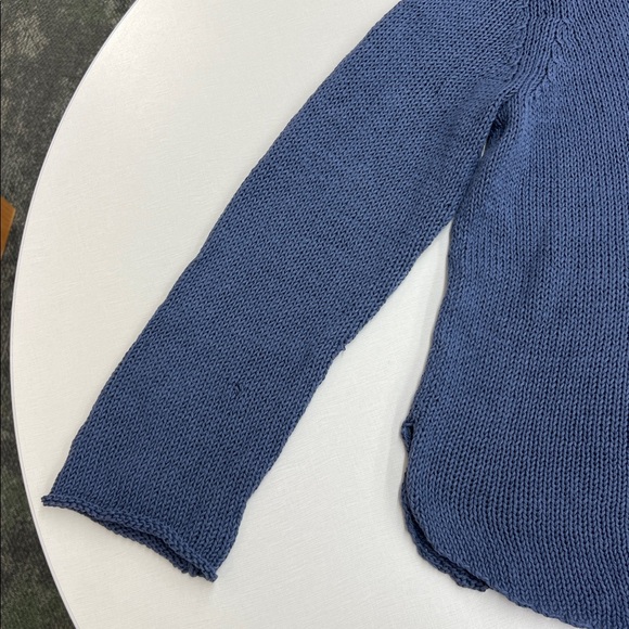 Wooden Ships by Paola Buendia salty soul knit v neck sweater top blue and white - Picture 5 of 11